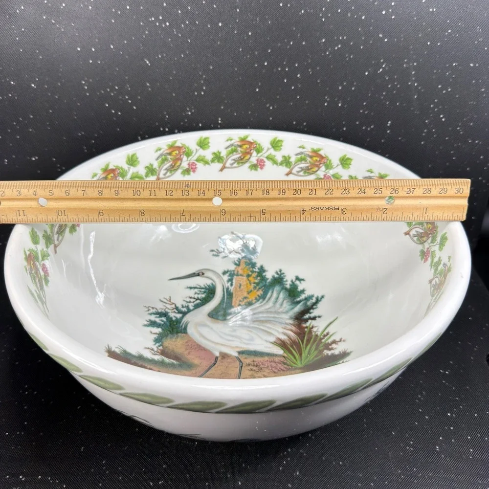 Portmeirion Birds of Britain Little Egret Large 11 inch Serving Mixing Bowl 1978